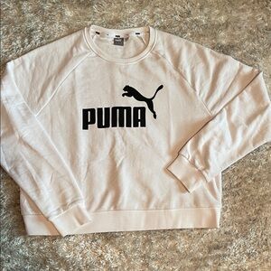 Puma White Sweatshirt with Black Logo